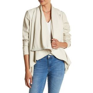BlankNYC Faux Leather Mixed Media Drape Jacket